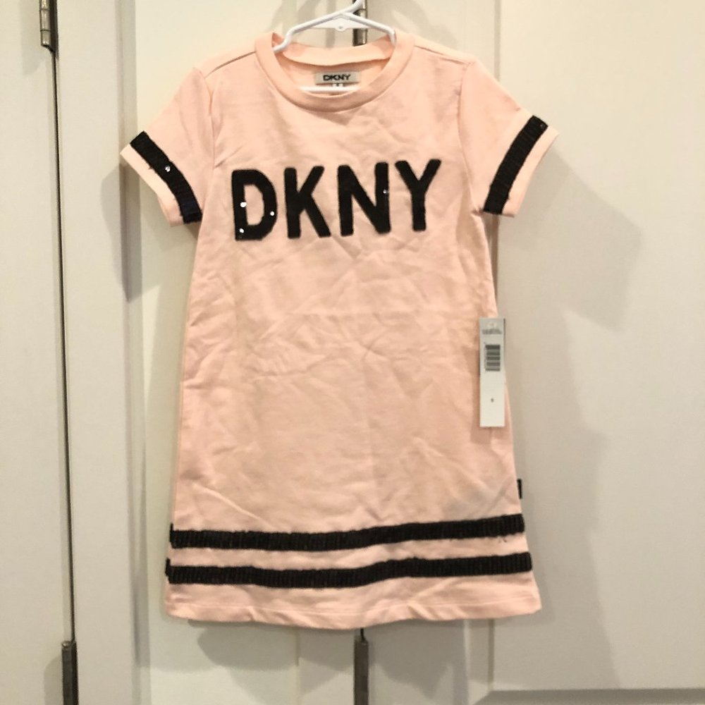 DKNY English Rose Sequin Logo Shift Dress